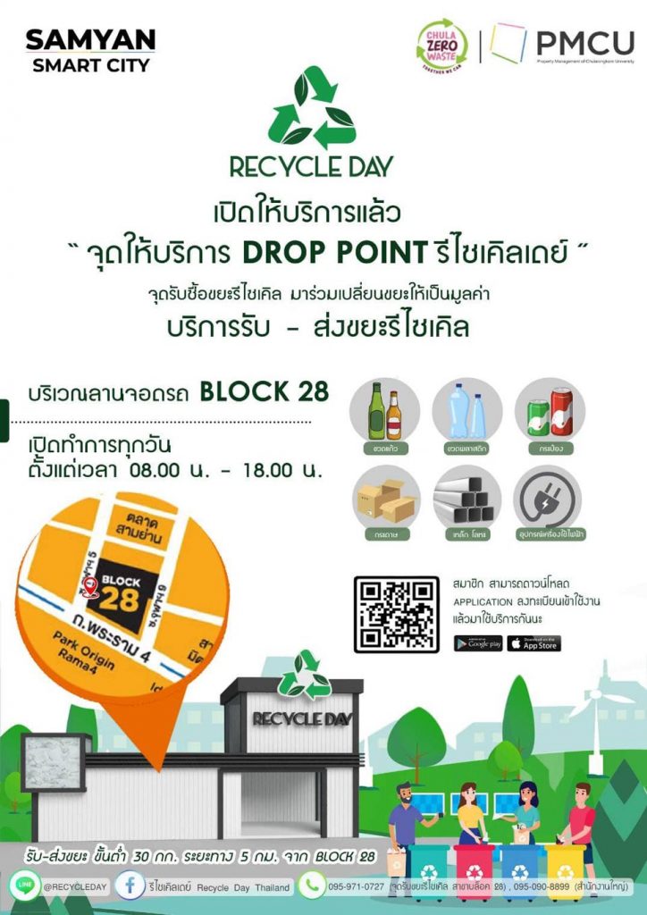 RECYCLE DAY THAILAND ร่วมกับ สำนักงานจัดการทรัพย์สินจุฬาฯ (PMCU) เปิด